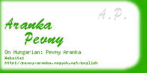 aranka pevny business card